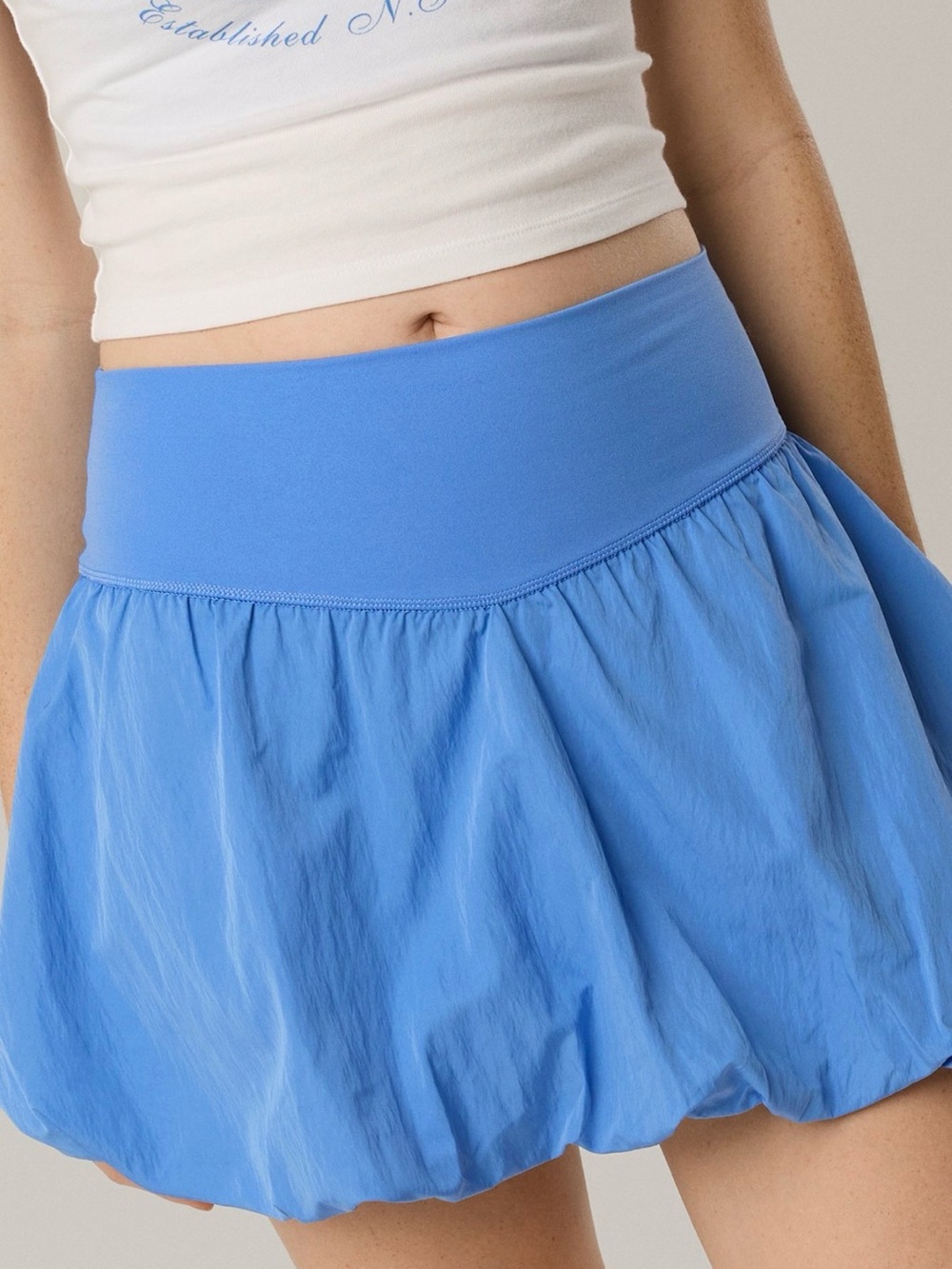 NWOT OFFLINE By Aerie Real Me Bubble Skort Laundry Blue